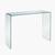 Modern Contemporary Waterfall Tempered Clear Glass Console Table Desk 4 thumbnail
