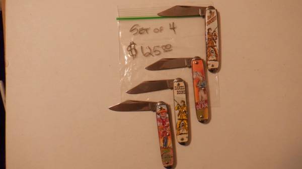 Four *** Vintage Classic Western Movie Set of Pocket Knives set 2 1