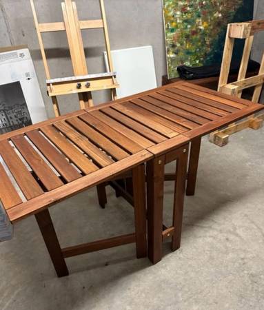IKEA Chairs & Table Outdoor Foldable Stained Brown 1