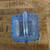 L. E. Smith blue glass square basket with handle 4 thumbnail