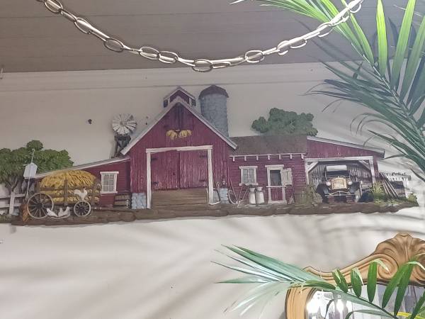 burwood wall plaque - farm / barn scene 1