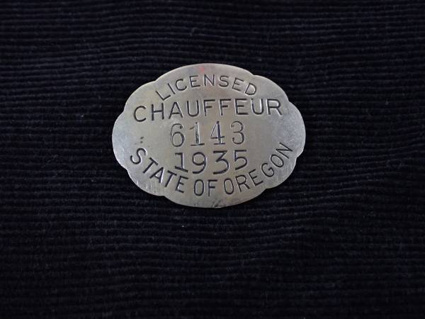 Oregon chauffeur badge 1935 1