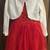 Girls red sequin holiday dress & cardigan set Size 6X 1 thumbnail