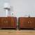 Pair Vintage Mid Century Modern Walnut Storage End Tables Cabinets 1 thumbnail