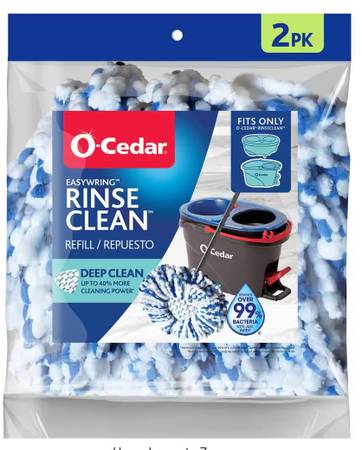 O-Cedar RinseClean Deep Clean Microfiber Spin Mop Replacements 2pk 1
