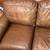 EUC leather loveseat chocolate brown 1 thumbnail