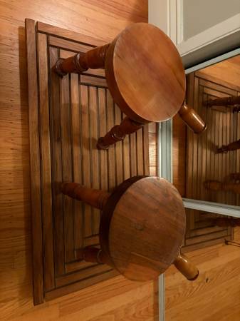 Two Wood Milking Stools 1