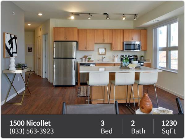 $2,022 / 3br - 1230ft2 - Just the place you're looking for! Come and see! (Minneapolis - Bryn Mawr Meadows Park)63868815021571122