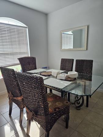 Glass Table & 6 Chairs 1