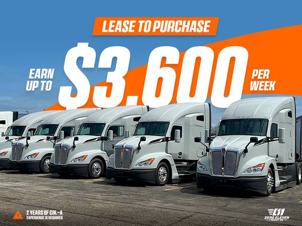 🚛 LEASE TO PURCHASE – 0$ DOWN - 85% GROSS + FULL MAINT INCLUDED 🚛 1