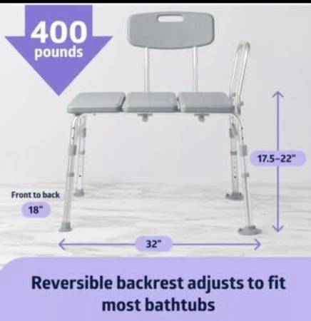 Medline transfer bench with back 1