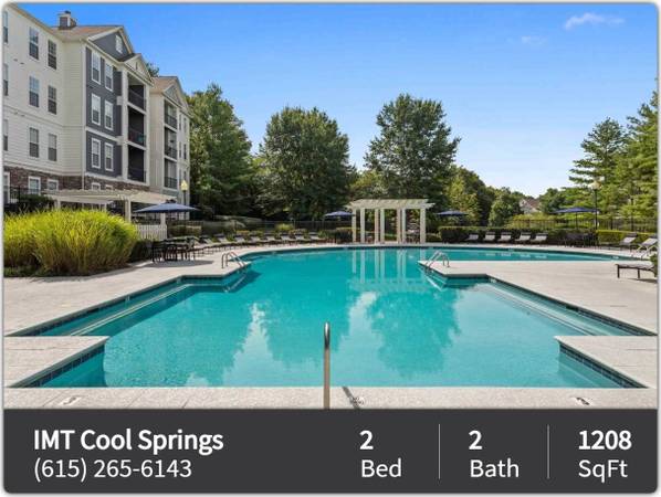 $2,185 / 2br - 1208ft2 - Luxury living at IMT Cool Springs! 2 BD / 2 BA available! (Franklin - Cool Springs Mall)63680411723267120