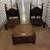 Hand Carved Oriental BUDDHIST Tea Table w/ 2 Seats 1 thumbnail