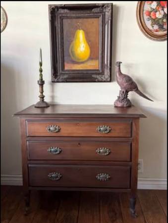 Antique / Vintage Solid Wood Dresser , Accent Table 1