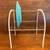 MID-CENTURY MODERN METAL DISH RACK / BOOK or ALBUM SHELF 4 thumbnail