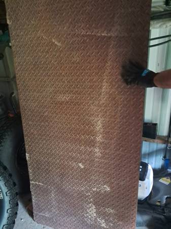 83" X 32" X 3/ 16" diamond plate steel, used. 1