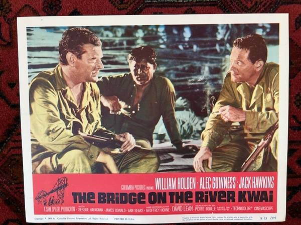 Original David Lean's THE BRIDGE ON THE RIVER KWAI Lobby Card 1