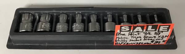 Blue Point 9pc 3/8” Metric Triple Square XZN Stubby Socket Driver Set BLPXZNM3 1