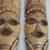 African Tribal Folkart Hand Crafted Wood Pair Native Masks Wall Decor 3 thumbnail