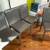 5 crate & barrel leather dining room chairs 3 thumbnail