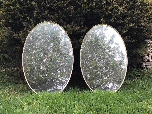 oval gold frame wall mirror 1