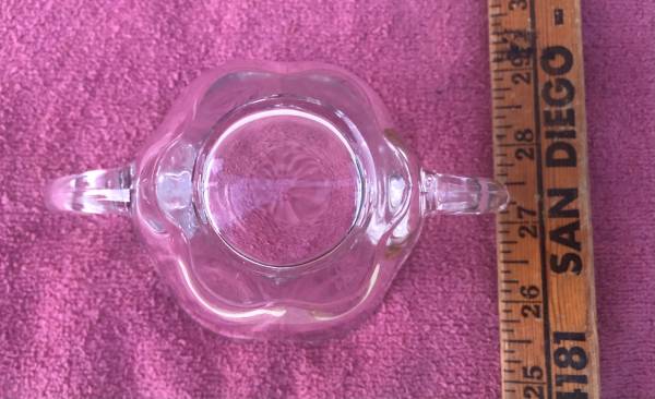Vintage Duncan Miller recipiente de cristal transparente con asas para azúcar o dulces - $3 (San Diego-Ocean Beach 92107)63471473507585122