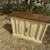 Vintage white and walnut console cabinet 2 thumbnail