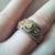 14K NATURAL YELLOW AND WHITE DIAMOND TWO TONE GOLD RING 1 thumbnail