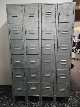 Solid Steel Lockers 4 Wide 6 down 1