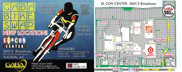The Tucson Bike swap will be on November 16 in a new location! 1