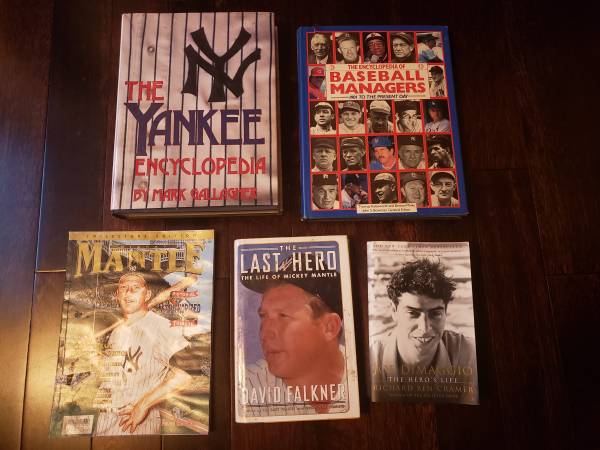 Lot of 5 Baseball Books - Dimaggio, Mantle, Yankees 1