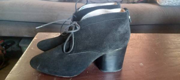 French Connection Dinah Black Suede Ankle Boots (Size 8.5) 1