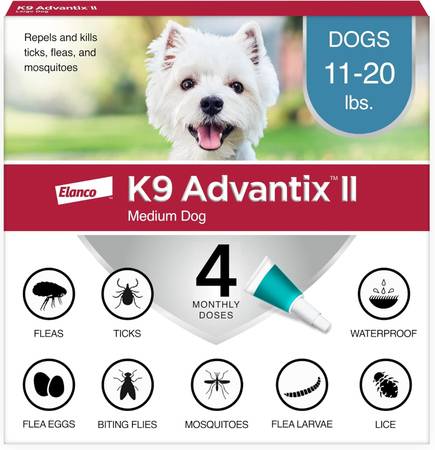 K9 Advantix II Medium Dog Vet-Recommended Flea, Tick & Mosquito Trtmnt 1