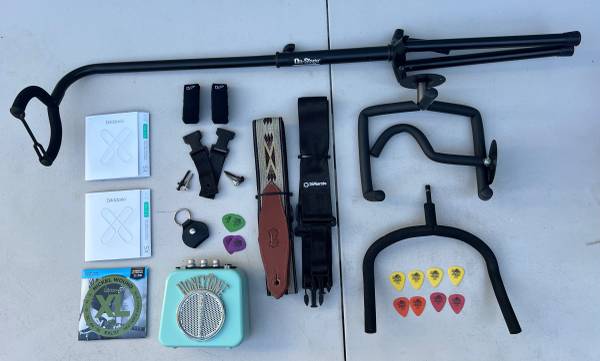 Complete Guitar Gear Bundle - Danelectro Mini Amp, Stand, Straps &More 1