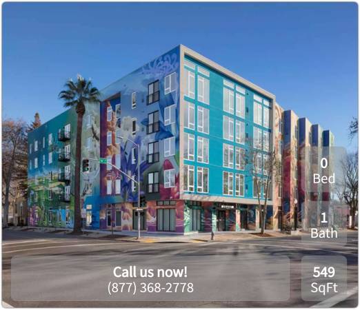 $1,805 / 549ft2 - ¡Estudio impresionante en ubicación privilegiada! (Sacramento)64043668744321122