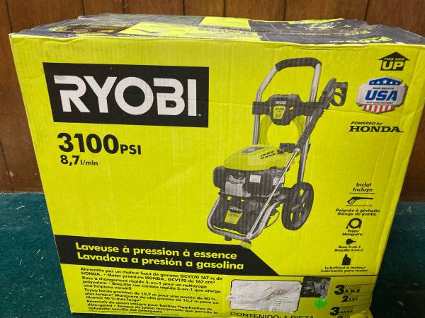 Ryobi 3100 psi gas pressure washer 1
