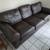 LEATHER SOFA COUCH BROWN 3 thumbnail