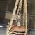 Vintage Macrame Table Plant Hanger Retro Boho Decor w/ Wood Table 8 thumbnail