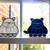 Black and White Cat Stained Glass Sun Catchers 3 thumbnail