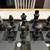 Lovely Cased Chess Set W/Tinted Glass Board & Real Wooden Players 10 thumbnail