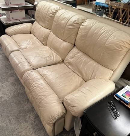 Leather Couch and Rocking Recliner 1
