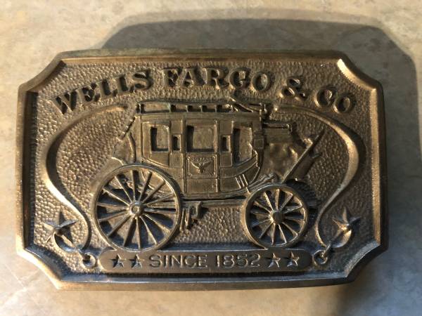 1973 Authentic Wells Fargo  brass belt buckle like new. 1