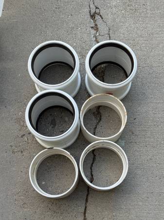 Irrigation 4" PVC Couplings - Set has 6 Pieces at Lot $ 1