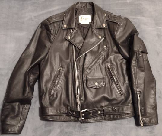Motorcycle jackets.  Some are Black leather, others fabric. 1