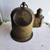 1800's SHIP'S HELMET SHAPED, COMPASS BRASS BINNACLE 3 thumbnail
