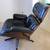 Vintage MCM Eames Lounge Chair Black Leather 6 thumbnail