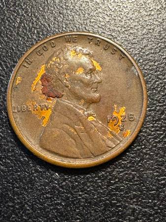 1928 s wheat penny lamination peeling coin 1
