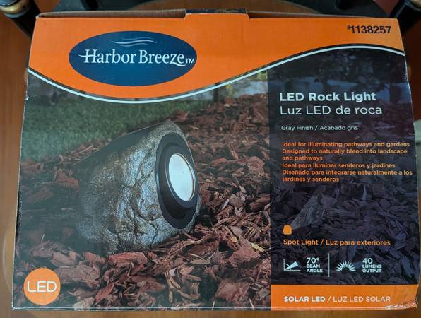 Harbor Breeze Solar powered LED Rock Light for garden 1