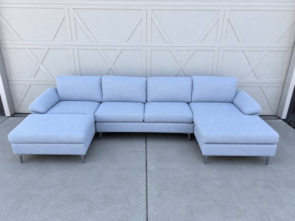Small Light Grey Sectional 1