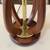 Mid-Century Modern Sculpted Walnut Table Lamp w/ Brass Accents, c.1960 9 thumbnail